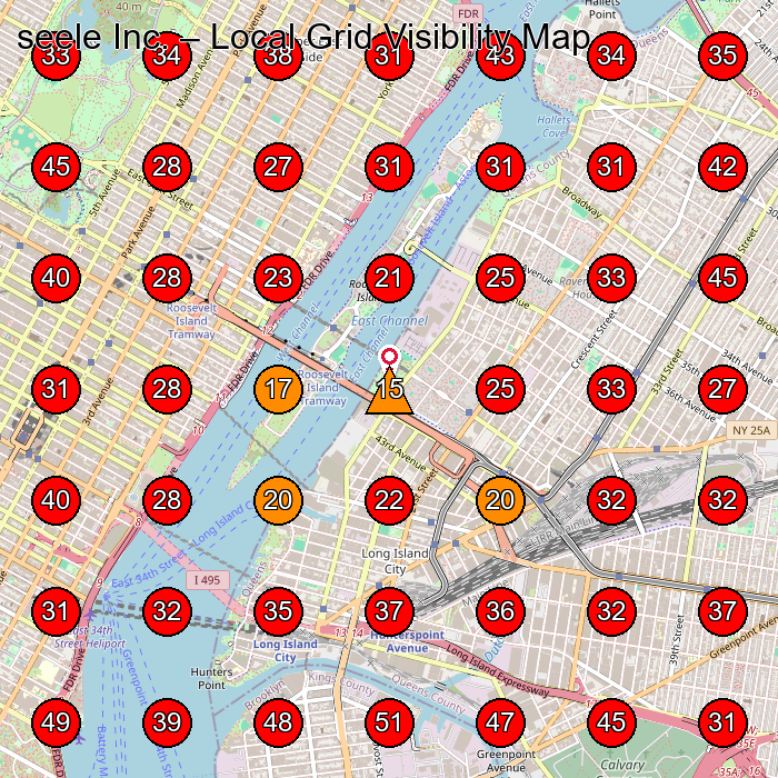 seele Inc. GeoGrid visibility map for Construction Company in Long Island City